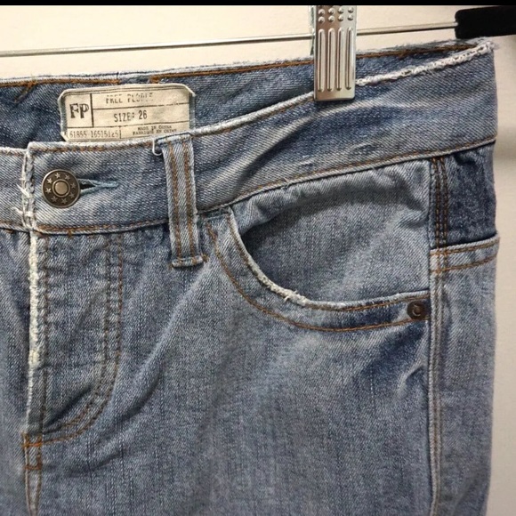 Free People Patchwork Jeans Relaxed Skinny Mom Boyfriend Mid-Rise 26 - Picture 7 of 8